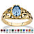 Oval-Cut Simulated Birthstone Filigree Ring in 14k Gold over Sterling Silver-103 at PalmBeach Jewelry