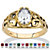 Oval-Cut Simulated Birthstone Filigree Ring in 14k Gold over Sterling Silver-104 at PalmBeach Jewelry