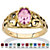 Oval-Cut Simulated Birthstone Filigree Ring in 14k Gold over Sterling Silver-106 at PalmBeach Jewelry