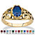 Oval-Cut Simulated Birthstone Filigree Ring in 14k Gold over Sterling Silver-109 at PalmBeach Jewelry