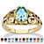 Oval-Cut Simulated Birthstone Filigree Ring in 14k Gold over Sterling Silver-112 at PalmBeach Jewelry