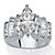 Marquise-Cut and Baguette Cubic Zirconia Step-Top Engagement Ring 3.63 TCW in Silvertone-11 at PalmBeach Jewelry