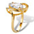 Marquise-Cut and Round Crystal Cocktail Ring Gold-Plated-12 at PalmBeach Jewelry
