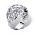 Men's Round Cubic Zirconia Geometric Cluster Ring 4.55 TCW in Platinum Plated-12 at PalmBeach Jewelry