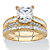 Princess-Cut Cubic Zirconia Two-Piece Bridal Set 3.38 TCW in 14k Gold Over Sterling Silver-11 at PalmBeach Jewelry