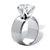 Round Cubic Zirconia Solitaire Engagement Anniversary Ring 4 TCW in Silvertone-12 at Direct Charge presents PalmBeach