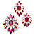 Oval and Marquise-Cut Created Red Ruby and Cubic Zirconia Floral Set 19.29 TCW 14k Gold Plated-11 at PalmBeach Jewelry