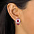 Oval and Marquise-Cut Created Red Ruby and Cubic Zirconia Floral Set 19.29 TCW 14k Gold Plated-15 at PalmBeach Jewelry