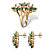 Oval and Marquise-Cut Created Emerald and Cubic Zirconia Floral Set 17.32 TCW 14k Gold Plated-12 at PalmBeach Jewelry