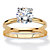 Round Cubic Zirconia 2-Piece Solitaire Wedding Ring Set 2 TCW Yellow Gold-Plated-11 at PalmBeach Jewelry