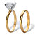 Round Cubic Zirconia 2-Piece Solitaire Wedding Ring Set 2 TCW Yellow Gold-Plated-12 at PalmBeach Jewelry