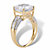 Cushion-Cut Cubic Zirconia Engagement Anniversary Ring 3.28 TCW in Solid 10k Yellow Gold-12 at PalmBeach Jewelry