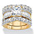 Princess-Cut Cubic Zirconia 3-Piece Bridal Ring Set 6.18 TCW in 14k Yellow Gold over Sterling Silver-11 at PalmBeach Jewelry