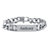 Men's Diamond Accent Personalized Curb-Link Platinum-Plated Cross Bracelet 8"-11 at PalmBeach Jewelry