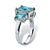 Emerald-Cut Simulated Simulated Birthstone 3-Stone Ring in Sterling Silver-12 at PalmBeach Jewelry
