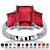 Emerald-Cut Simulated Simulated Birthstone 3-Stone Ring in Sterling Silver-107 at PalmBeach Jewelry