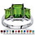 Emerald-Cut Simulated Simulated Birthstone 3-Stone Ring in Sterling Silver-108 at PalmBeach Jewelry