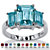 Emerald-Cut Simulated Simulated Birthstone 3-Stone Ring in Sterling Silver-11 at PalmBeach Jewelry