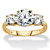 Round Cubic Zirconia 3-Stone Engagement Ring 3 TCW in Solid 10k Yellow Gold-11 at PalmBeach Jewelry