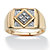 Men's Round Diamond Geometric Ring 1/10 TCW in Solid 10k Yellow Gold-11 at PalmBeach Jewelry