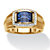 Men's Created Ceylon Blue and White Sapphire Ring 3.31 TCW in 18k Gold Plated Sterling Silver-11 at PalmBeach Jewelry
