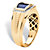 Men's Created Ceylon Blue and White Sapphire Ring 3.31 TCW in 18k Gold Plated Sterling Silver-12 at PalmBeach Jewelry