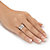 Round Cubic Zirconia Diagonal 2-Piece Wedding Ring Set .24 TCW in Platinum over Sterling Silver-13 at PalmBeach Jewelry