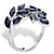 Genuine Blue Sapphire and Diamond Accent Bypass Leaf Ring 2.64 TCW in Platinum over Sterling Silver-12 at PalmBeach Jewelry