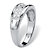 Men's Round Genuine Diamond Wedding Ring 1/8 TCW in Platinum over Sterling Silver-12 at Direct Charge presents PalmBeach