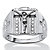 Men's Round Diamond Crucifix and Cross Ring 1/10 TCW in Sterling Silver-11 at PalmBeach Jewelry