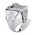 Men's Round Diamond Crucifix and Cross Ring 1/10 TCW in Sterling Silver-12 at PalmBeach Jewelry