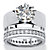 Round Cubic Zirconia 2-Piece Solitaire and Eternity Wedding Ring Set 4.80 TCW in Sterling Silver-11 at PalmBeach Jewelry