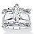 Marquise-Cut Cubic Zirconia 3-Piece Solitaire and Vine Wedding Ring Set 2.91 TCW in Sterling Silver-11 at PalmBeach Jewelry