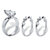 Marquise-Cut Cubic Zirconia 3-Piece Solitaire and Vine Wedding Ring Set 2.91 TCW in Sterling Silver-12 at PalmBeach Jewelry