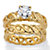 Round Cubic Zirconia 2-Piece Braided Link Wedding Ring Set 1.08 TCW Yellow Gold-Plated-11 at PalmBeach Jewelry