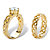 Round Cubic Zirconia 2-Piece Braided Link Wedding Ring Set 1.08 TCW Yellow Gold-Plated-12 at PalmBeach Jewelry