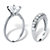 Round Cubic Zirconia 2-Piece Solitaire and Channel-Set Wedding Ring Set 2.93 TCW in Solid 10k White Gold-12 at PalmBeach Jewelry