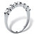 Round Cubic Zirconia Single Row Band .70 TCW in Solid 10k White Gold-12 at PalmBeach Jewelry