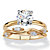 Round Cubic Zirconia 2-Piece Solitaire and Vine Wedding Ring Set 2.40 TCW Yellow Gold-Plated-11 at PalmBeach Jewelry