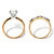 Round Cubic Zirconia 2-Piece Solitaire and Baguette Wedding Ring Set 2.56 TCW Yellow Gold-Plated-12 at PalmBeach Jewelry