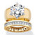 Round Cubic Zirconia 2-Piece Solitaire and Channel-Set Eternity Band Wedding Ring Set 4.80 TCW Yellow Gold-Plated-11 at Direct Charge presents PalmBeach