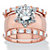 Round Cubic Zirconia 3-Piece Solitaire and Bar-Set Wedding Ring Set 5.60 TCW Rose Gold-Plated-11 at PalmBeach Jewelry