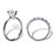Round and Baguette-Cut Cubic Zirconia 2-Piece Soltaire Bridal Ring Set 1.88 TCW in Sterling Silver-12 at PalmBeach Jewelry