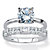 Round Cubic Zirconia 2-Piece Solitaire Bridal Ring Set 3.82 TCW in Platinum Over Sterling Silver-11 at PalmBeach Jewelry