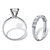 Round Cubic Zirconia 2-Piece Solitaire Bridal Ring Set 3.82 TCW in Platinum Over Sterling Silver-12 at PalmBeach Jewelry
