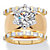 Round Cubic Zirconia 3-Piece Solitaire Wide Band Bridal Ring Set 4.80 TCW 18k Gold-Plated-11 at PalmBeach Jewelry