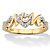 Round Diamond "Mom" Hearts Ring 1/10 TCW in 18k Yellow Gold Over Sterling Silver-11 at PalmBeach Jewelry