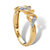 Round Diamond "Mom" Hearts Ring 1/10 TCW in 18k Yellow Gold Over Sterling Silver-12 at PalmBeach Jewelry
