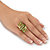 Marquise-Cut Simulated Green Emerald and CZ Wraparound Bypass Cocktail Ring 3.25 TCW Gold-Plated-13 at PalmBeach Jewelry