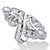 Multi-Cut Cubic Zirconia Bypass Cocktail Ring 4.32 TCW Platinum-Plated-11 at PalmBeach Jewelry